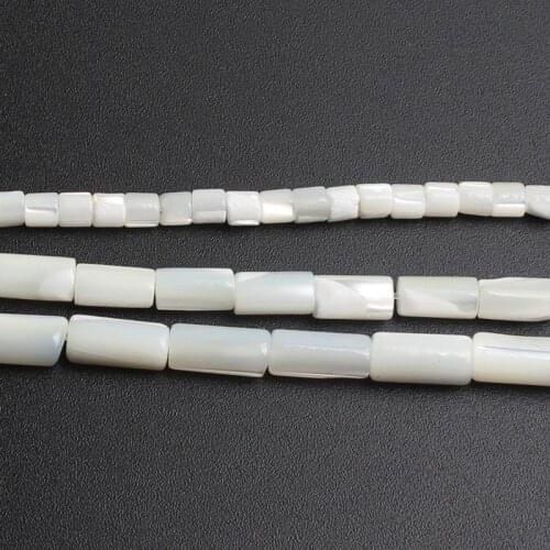 3.5*3.5/4*8/5*10m Natural Cylindrical Shape Trochus Shell Beads Irregular Loose Spacer Beads For Jewellery Making Diy Bracelet
