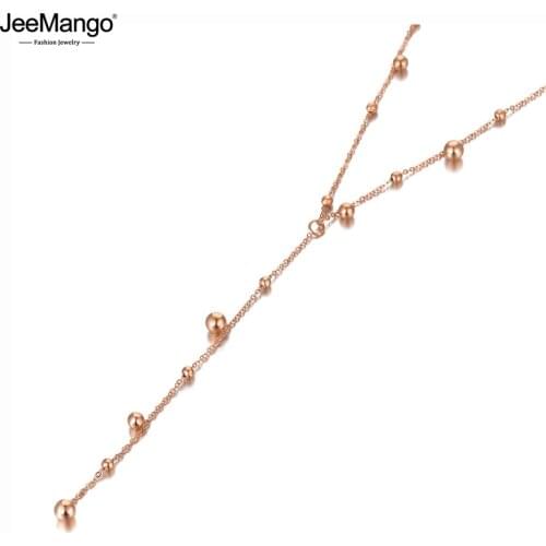 JeeMango Goth Stainless Steel Balls Charm Pendant Necklaces Trendy Bohemia Chain Choker Necklace Jewelry For Women Girl JN20121