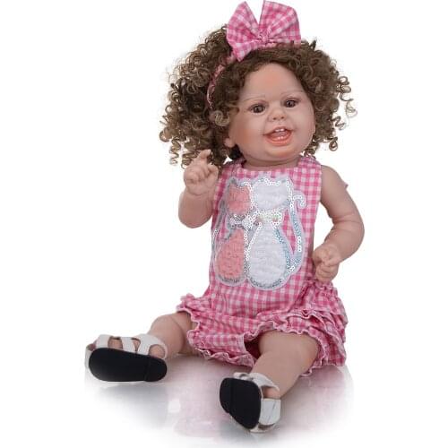 Bebes doll with 22 Inch Full Silicone Baby Reborn Toddler Dolls 55cm Lifelike Newborn Baby Toys For Children Birthday Gifts