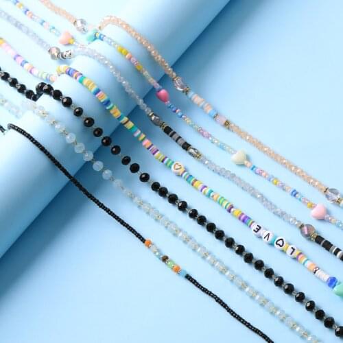Eyeglass Mask Chains Multi Acrylic Bead Sunglasses Glasses Cord Holder Reading Eyewear Lanyard Necklace Strap Rope Necklace