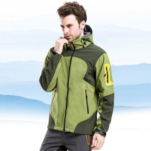Mens Winter Outdoor Sports Waterproof Repellent Thermal Ski Jackets Camping Hiking Inside Fleece SoftShell Coat Male Clothing