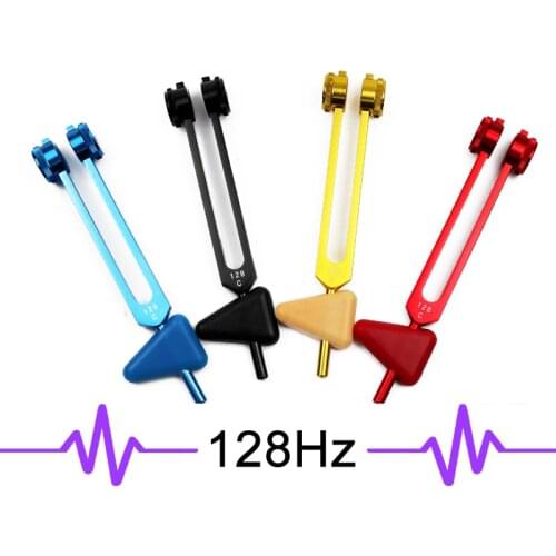 128C Medical Neurological Chakra Tuning Fork Ball Set with Triangle Percussion Reflex Hammer for Sound Healing Massage Therapy
