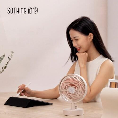 Xiaomi Sothing Desktop Aromatherapy Fan Shaking Head Intelligent Digital Display Mini Fan Type-C Chargeable Portable Low Noise