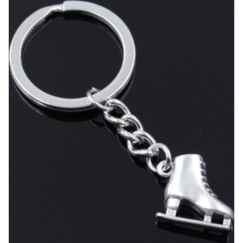 New Fashion Men 30mm Keychain DIY Metal Holder Chain Vintage Roller Skates 21x18x6mm Bronze Pendant Gift