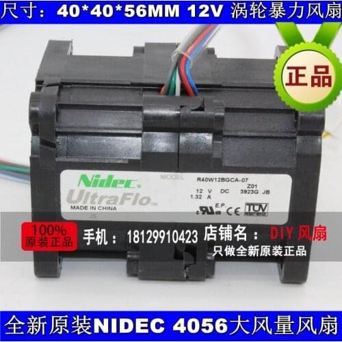 NEW NIDEC R40W12BGCA-07 4056 12V 1.32A Server cooling fan