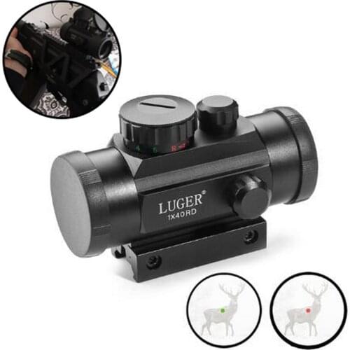 Firearms Tactical 1x40 Red Green Dot Sight Scope 11mm 20mm Track Optical Lens Holographic Red Dot Tactical Sight Outdoor Air Gun