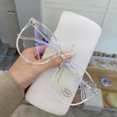 ZUEE Transparent Computer Glasses Frame Women Men Anti Blue Light Round Eyewear Blocking Glasses Optical Spectacle Eyeglass