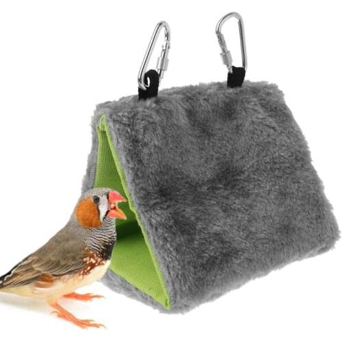 Plush Bird Parrot Hammock Pet Hanging Bed Tent House Winter Warm Cage Nest