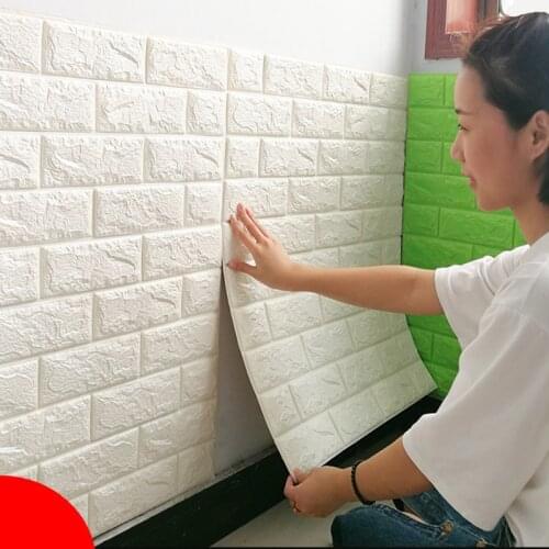 DIY Self Adhensive 3D Brick Wall Stickers Living Room Decor Foam Waterproof Wall Covering Wallpaper For TV Background Kids Room