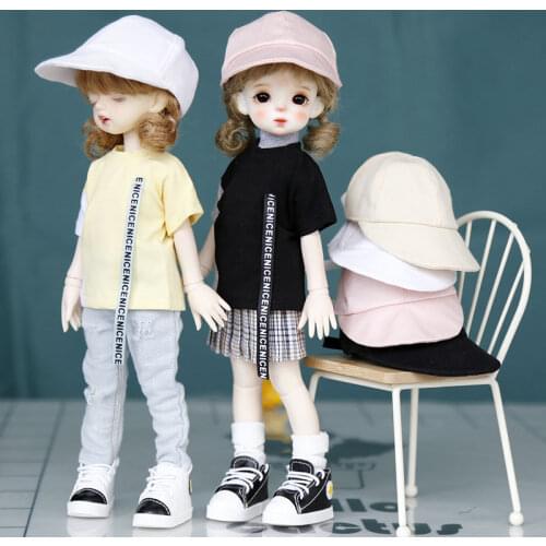 BJD 6 points Yosd 1/6 Men and Women Dolls Clothing Accessories Casual Fan Solid Color hat Baseball Cap