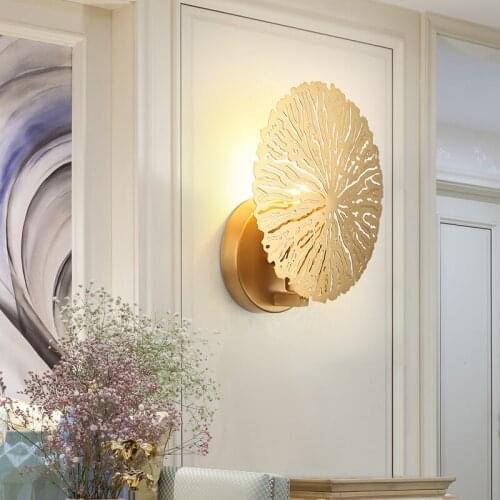 Modern country full copper wall lamp sitting room the bedroom lamp wall lamp bedside lamp Nordic postmodern context corridors