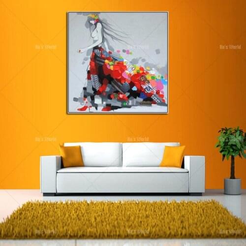 Top ArtUnframed 3 Panel Handpainted Ballet Dancer Abstract Modern Wall Art Picture Home Decor Oil Painting On Canvas For Bedroom