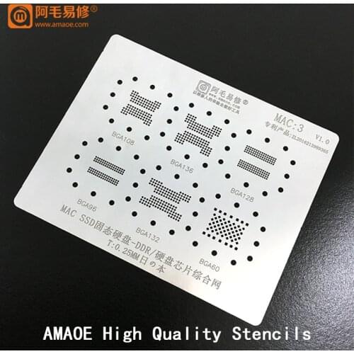 For macbook pro A1706/A1707/A1534/A2159/A1989/A1990 CPU/RAM/POWER/SSD/DDR/WIFI/U2/CHARGING BGA Reballing Stencil Solder Template