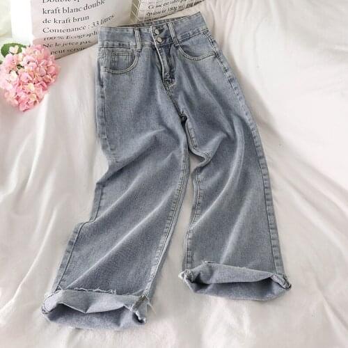 Jeans Women High Waist Korean Style Wide Leg Trousers Casual Loose Street Wear Fashionable Pantalon Female Pant Vintage Mujer
