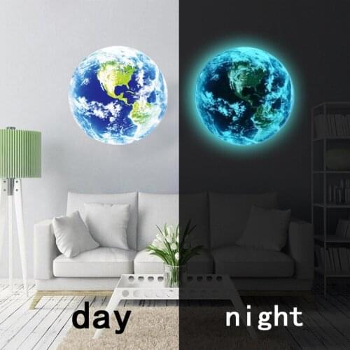 1pcs Cloud Stickers 5cm Cartoon Wall Kids Bedroom Glow In The Dark Wall Moon Earth Stickers Cartoon DIY 3D