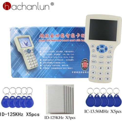 10 Frequency NFC Smart RFID Card Reader Writer 125KHz Copier Duplicator 13.56MHz USB Fob Programmer Copy Encrypted Key Card UID