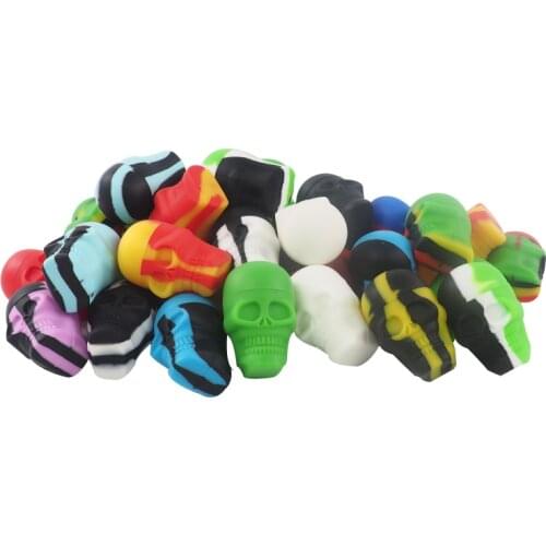 10 pcs 15ml skull shape silicone container jar non stick jar portable wax oil dab jar silicone storage tank