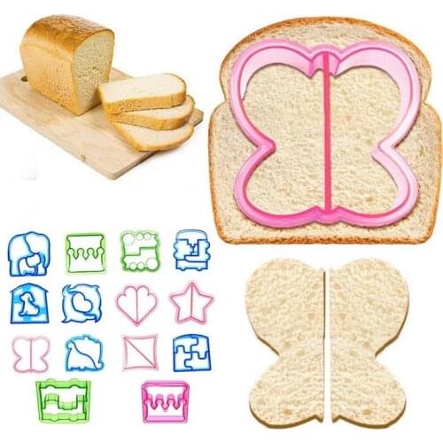 DIY Sandwich Cutter Mould Toast Cookies Cartoon Making Mould Biscuit Plastic Cutting Mold Kids Lunch Maker Cute Shape