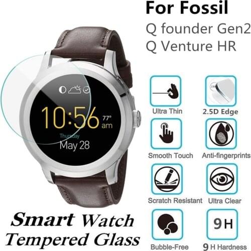 10PCS Tempered Glass for Fossil Q Venture HR Smart Watch Screen Protector D35mm Fossil Q founder gen3 Round Protective Film