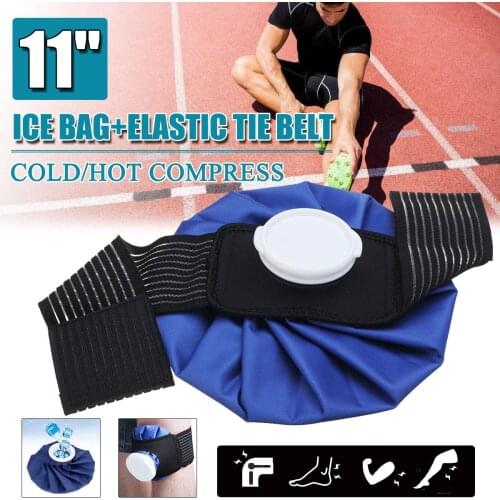 11'' Ice Bag Pack Protector Elastic Tie Belt Set Reusable Knee Head Leg Injury Pain Relief Ice Bag Outdoor Sport First Aid