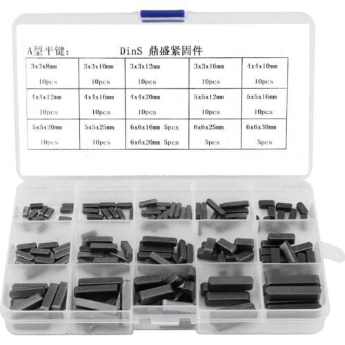 140Pcs Stainless Steel Round Ended Feather Key Parallel Drive Shaft Pin Parallel Keys Set Assortment Kit 8/10/12/16/20/25/30mm