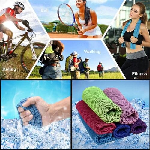 2019 Newest 5pcs Microfiber Fabric Quick-Dry Ice Sport Towels Reusable Instant Cooling Face Towel Heat Relief Chill Cool Towel