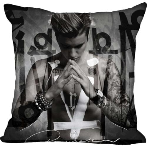 45X45cm,40X40cm(one sides) Pillow Case Modern Home Decorative Justin Bieber Pillowcase For Living Room Pillow Cover