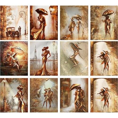 5d Diy Diamond Painting "romantic Elegant Couple Lady" Square Diamond Embroidered Mosaic Cross Stitch Art Decoration Wall Gift