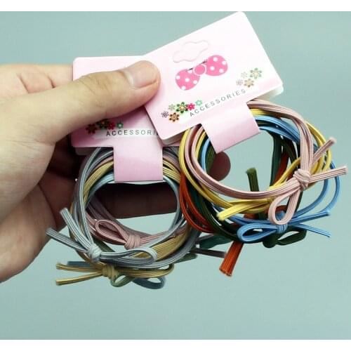 6Pcs/Lot Fashion Women Handmade Knotted Hair Rope Headdress Bow High Elastic Rubber Bands Girls Ponytail Holder Hair Accessories
