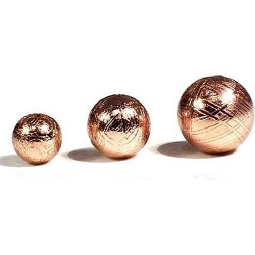 8mm Genuine Natural Gibeon Iron Meteorite Moldavite Loose Round Beads Rose Gold Plated Healing One Bead