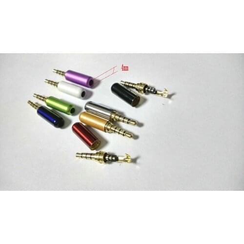 80pcs high quality Mini Jack Plug copper 3.5mm 4 poles Stereo Plug soldering New