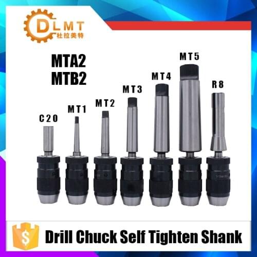 Automatic Locking Chuck 5/8" 1/2" 1-16mm B16 B18 and Tapered Rod MT2 1-13 3-16 Machining Center Drilling Machine