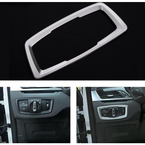 Angelguoguo Car ABS Head Light Headlight Switch Button Cover Trim Frame Sticker Fit for BMW X1 F48 2016-2017