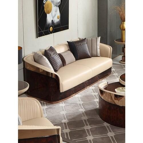 Baijiahui Italian luxury Bentley leather sofa 123 combination Italian villa living room high end furniture q042