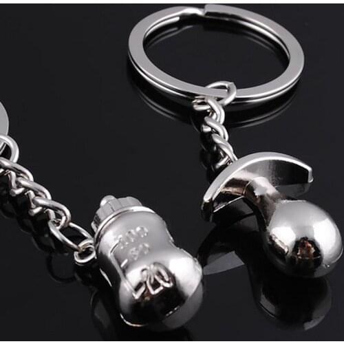 Couple Keychain Bottle Lover Cute Women Men Car Key Chain Keyring Cover Holder Purse Handbag Bag Charm Trinket Chaveiro Llaveros