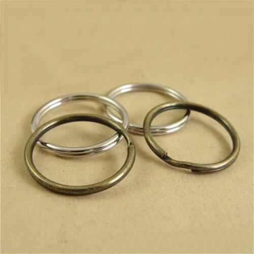 16MM Round Shape Key Rings Antique Bronze/Rhodium Plated Vintage Metal Key Ring Key Chain 200 PCS
