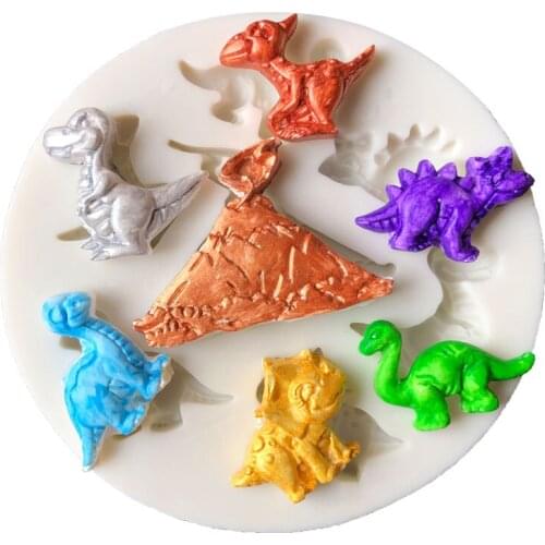 Dinosaur Shape Fondant Cake Silicone Mold Chocolate Candy Molds Cookies Pastry Biscuits Mould Baking Cake Decoration Tools