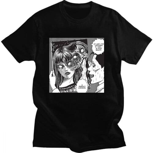 Junji Ito T-Shirt Men/women Unisex Anime Shirt Homme Summer Tops Short Sleeve Horror Shirt