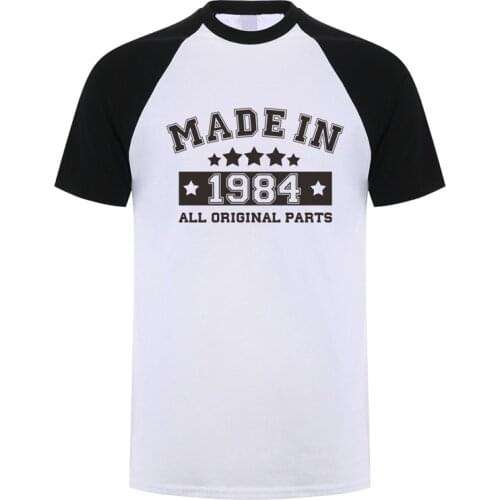 Made In 1984 T Shirts Men Cotton Summer Short Sleeve Born 1984 Birthday Gift Tshirt Tops Funny Man T-shirts JL-135