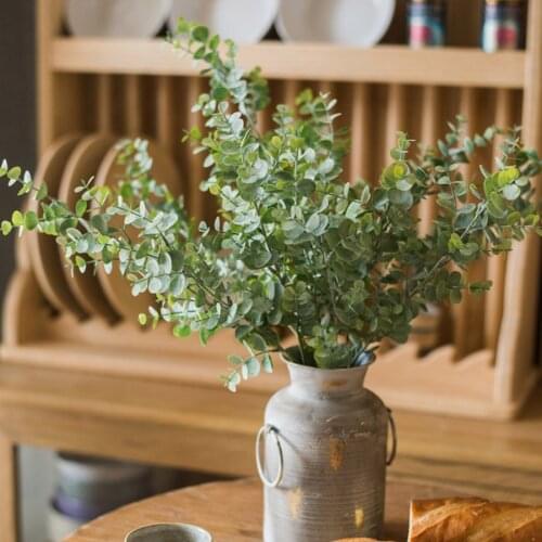 Artificial Plant Leaf Green Eucalyptus Branch For Garden Wall Decoration Home Artificial Fake Leaf Silk Christmas Decoration