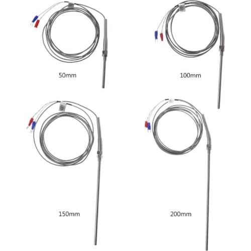 K type Thermocouple Stainless Steel probe Thermocouple 100mm 200mm 2m Cable Wire Length,Thermocouple 0~400C Temperature Sensor