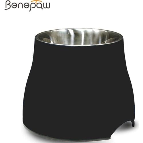 Benepaw Quality Elevated Bowl For Dogs Stainless Steel Removable Nontoxic Pet Bowl With Stand Dishwasher Safe Puppy Feeding