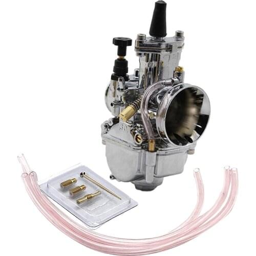 Motorcycle Carburetor 30mm Racing Flat Side for PWK Carb W/ Power Jet