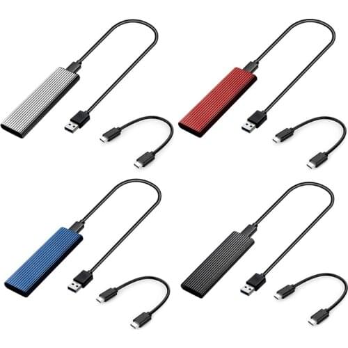 M.2 NVME SSD Enclosure Dual Protocol USB3 10Gbps to NVME PCI-E M.2 SSD Aluminum External Case with 22cm CC AC Cable