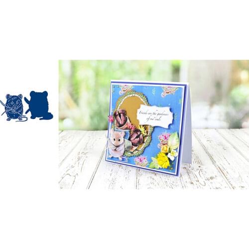 Small Hamster Ouse Broom Animal Metal Cutting Dies Scrapbook Dariy Decoration Stencil Embossing Template DIY Greeting Albums