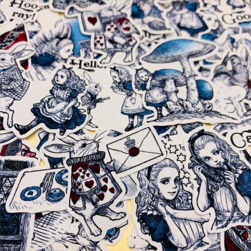 Kawaii stationery Sleepwalking Wonderland Alice Decorative Planner Sticker DIY Scrapbooking Phone diary album Stickers escolar