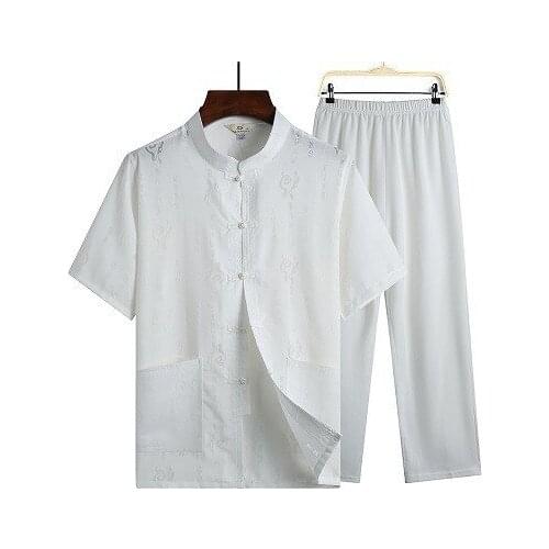 Men Kung Fu Outfit Traditional Chinese Style Kung Fu Uniform Taichi New Tang Costume Male Cotton Leisure Shirt Suit