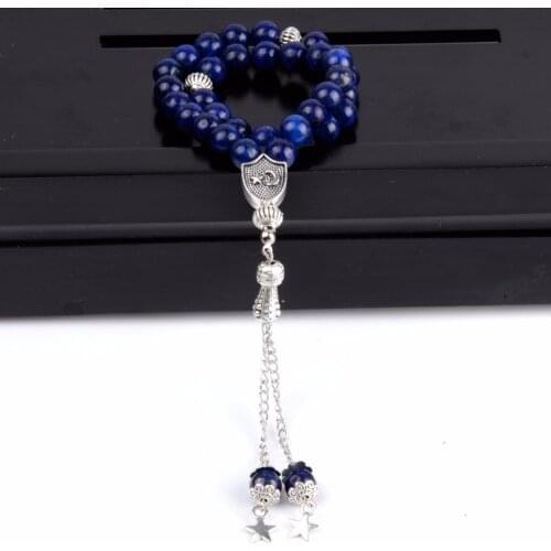 Wholesale Men Rosary Bracelet 33 Prayer Beads Natural Stone Round Lapis Lazuli Tiger Eye Beads Tasbih For Women Jewelry Handmade