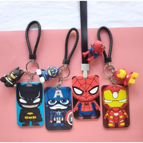 Genuine Disney Marvel Card Holder The Avengers Spiderman Captain America Kids Campus Outdoor Hanging Neck Bag ID Card Holder