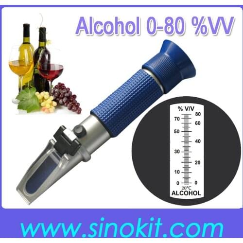 Wholesales 0-80% VV Alcohol concentration Refractometer Bluek Grip RHV-80ATC